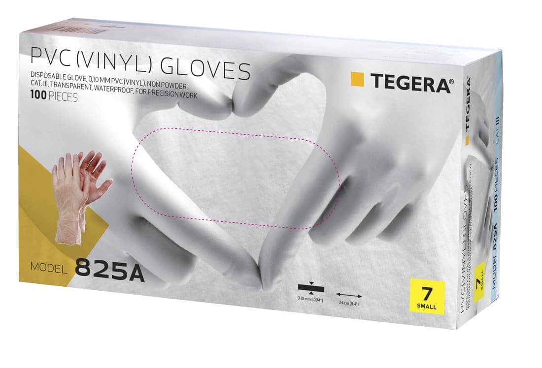 Gants jetables PVC, taille 7 - 1