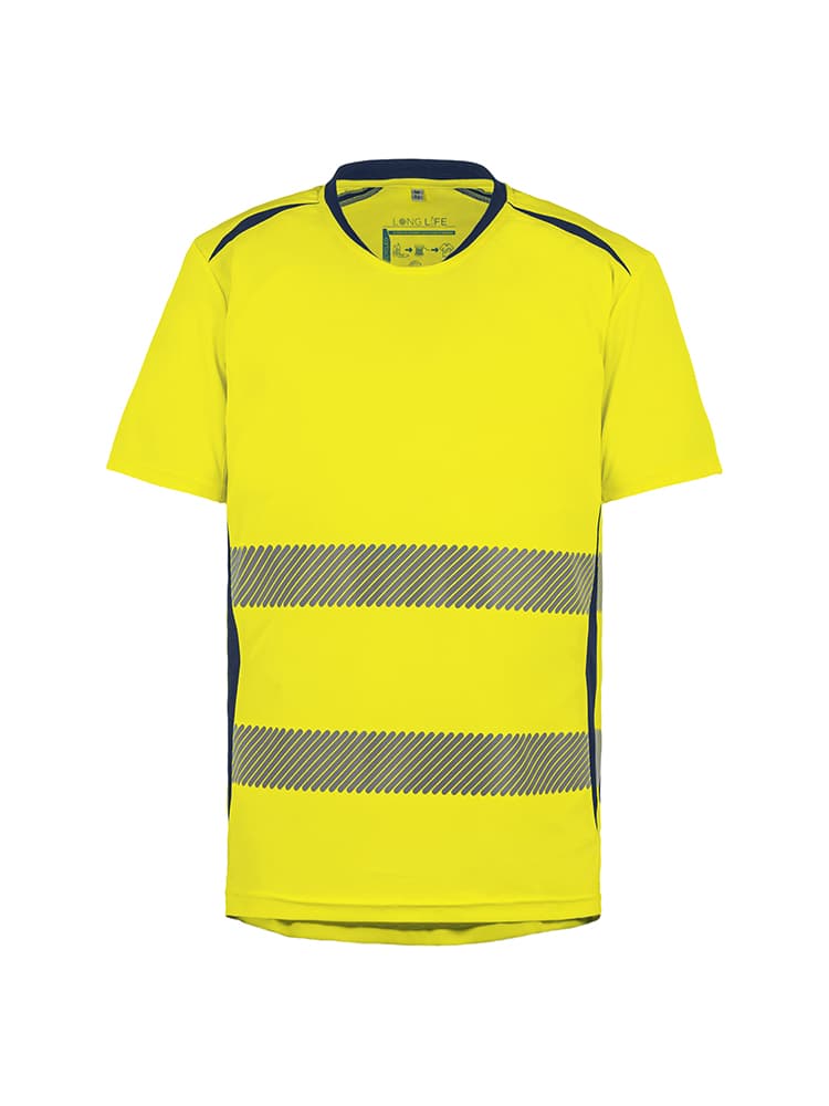 T-shirt manches courtes HV recyclé, jaune, taille L - 1
