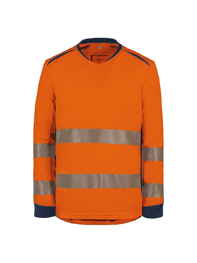 T-shirt manches longues HV recyclé, orange, taille M - 1