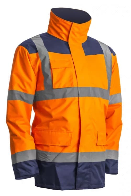 Parka 4 en 1 orange fluo/marine Coverguard, taille S - 1