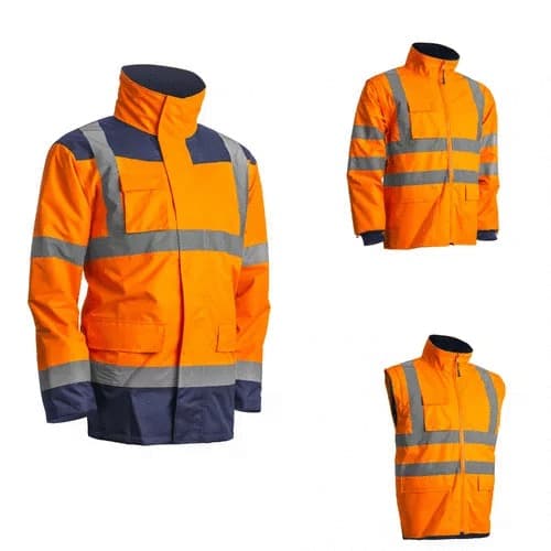 Parka 4 en 1 orange fluo/marine Coverguard, taille S - 4