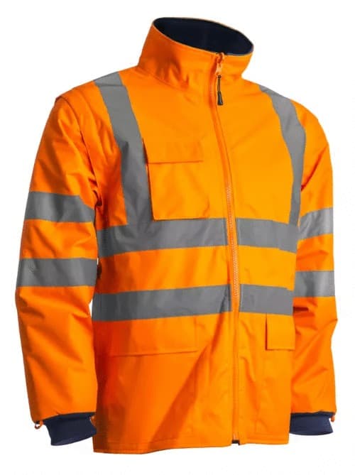 Parka 4 en 1 orange fluo/marine Coverguard, taille S - 2
