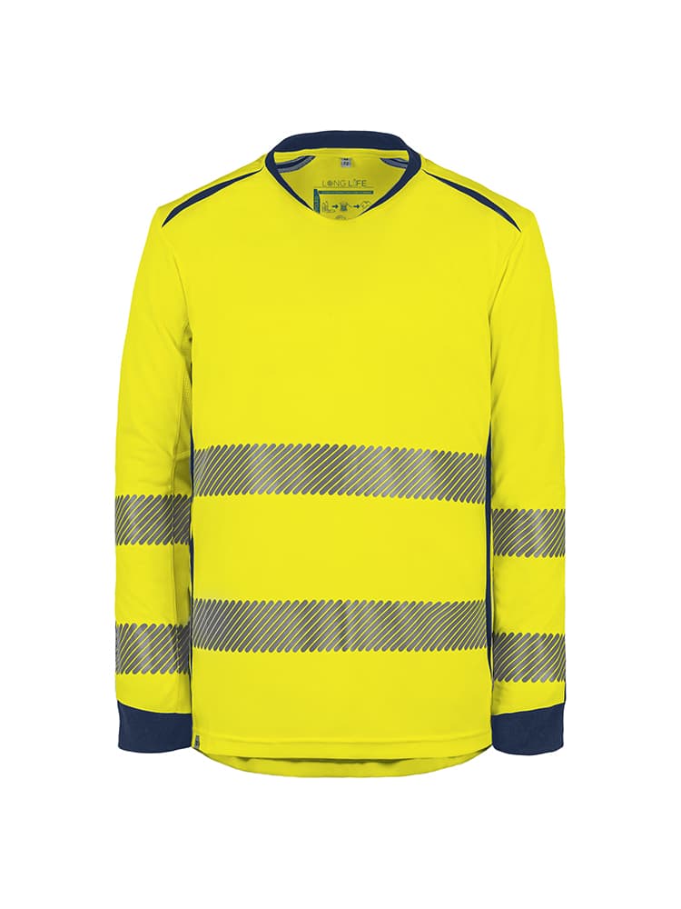 T-shirt manches longues HV recyclé, jaune, taille M - 1