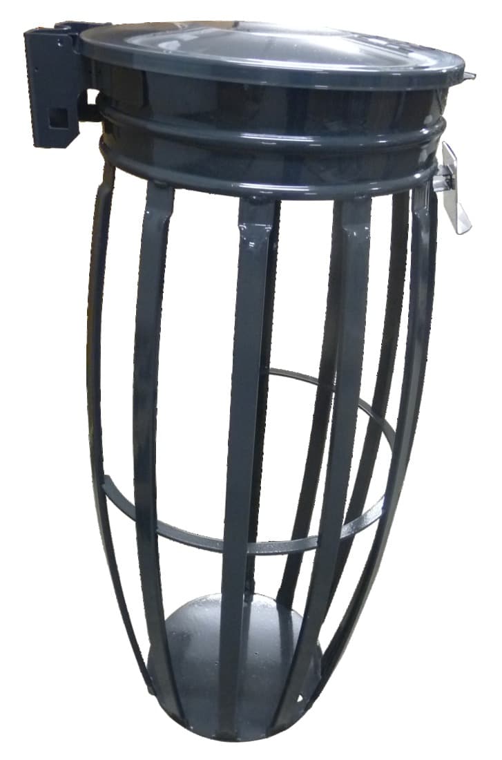 Poubelle Vigipirate Anti-vent avec couvercle, Guery, Fixation au sol. Dimensions (LxlxH): 42 x 40 x 91,8 cm, Poids: 9,4 kg - 2