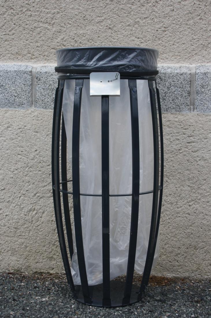 Poubelle Vigipirate Anti-vent, Guery, Fixation au sol. Dimensions (LxlxH): 42 x 40 x 91,8 cm, Poids: 8,5 kg - 1